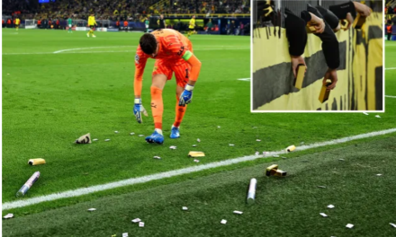 Pertembungan Liga Juara-Juara di Dortmund tergendala, penyokong baling sampah ke padang