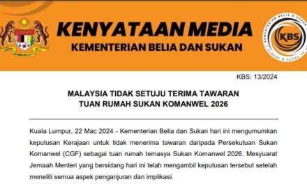 Malaysia tolak tawaran anjur Sukan Komanwel 2026